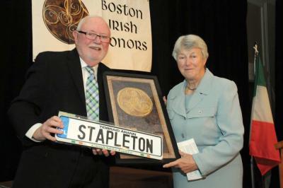 Ed Forry of the Reporter with honoree Margaret Stapleton.